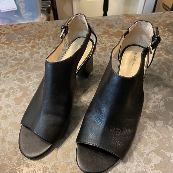 Adrienne Vittadini Shoes Heels Woman’s Leather Bootie Open Toe 7.5 ankle boots - Picture 7 of 10